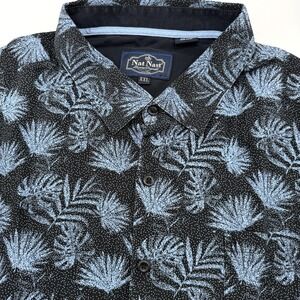 Nat‎ Nast Men's Short Sleeve Button Up XXL 2XL Silk Blend Bowling Pocket Floral